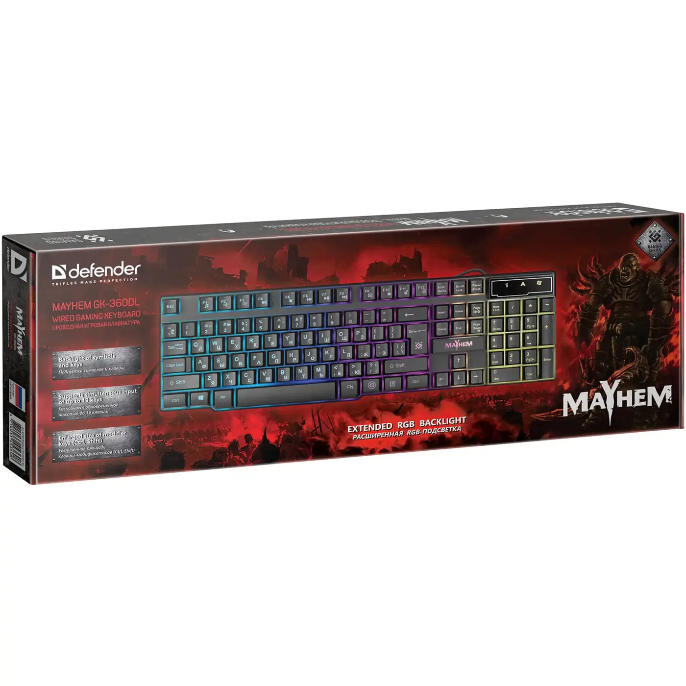 Купить Клавиатура Defender Mayhem GK-360DL USB UA Black (45362) - фото 6