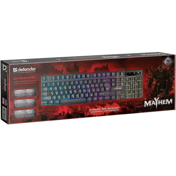 Купить Клавиатура Defender Mayhem GK-360DL USB UA Black (45362) - фото 6