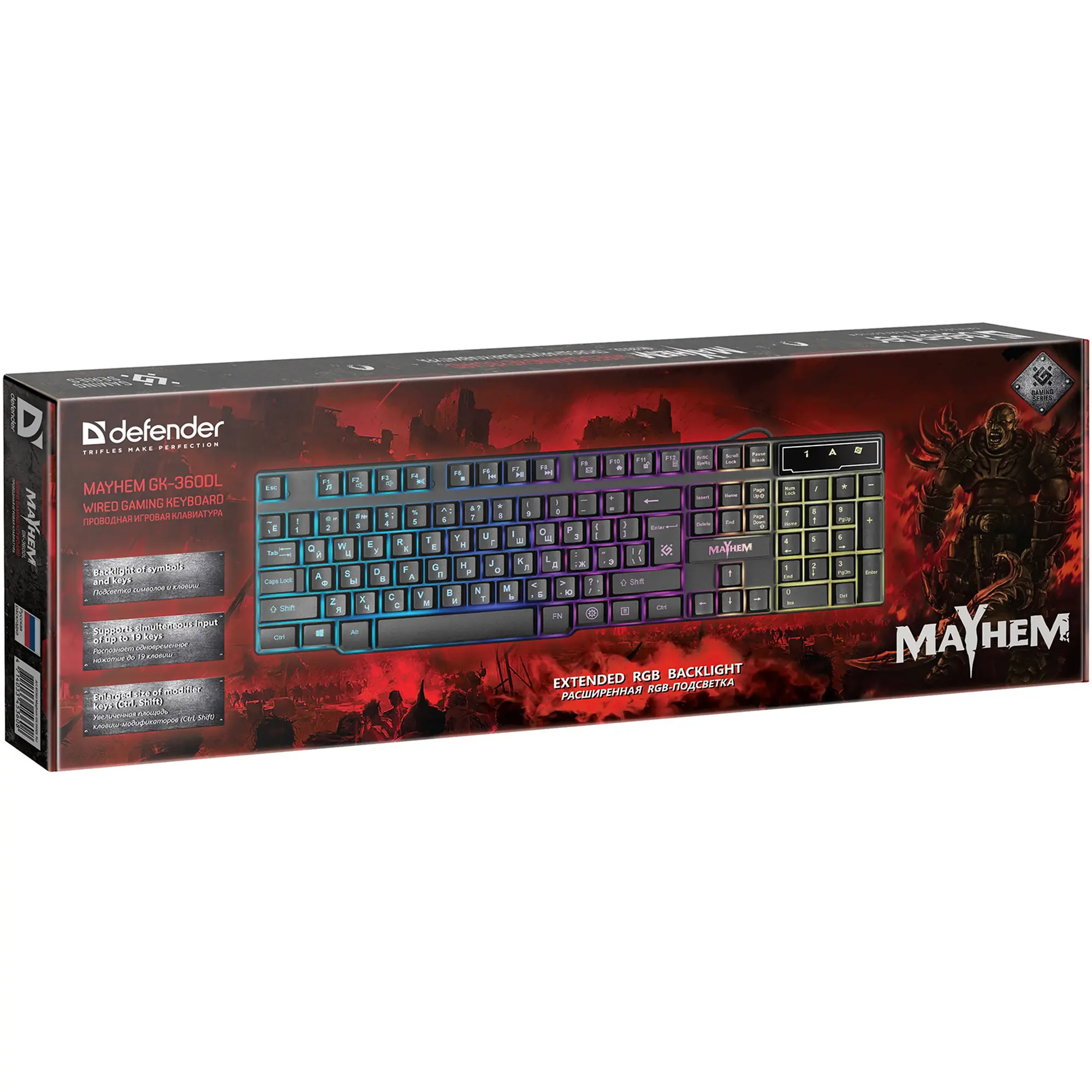 Купить Клавиатура Defender Mayhem GK-360DL USB UA Black (45362) - фото 6