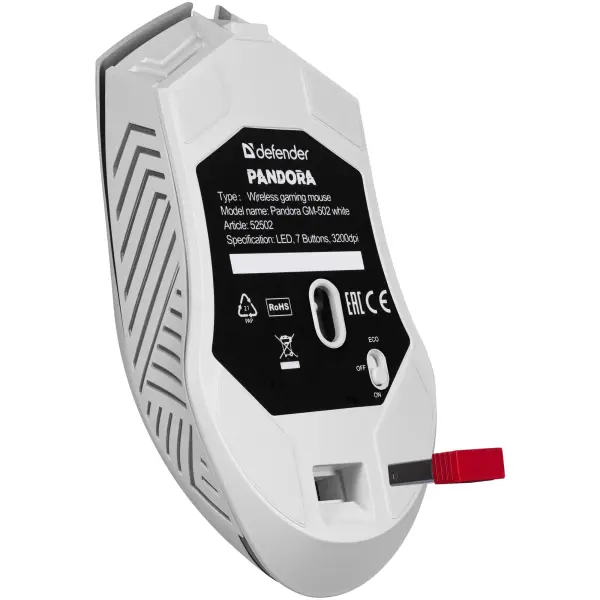 Купити Мишка Defender Pandora GM-502 LED Wireless White (52502) - фото 6