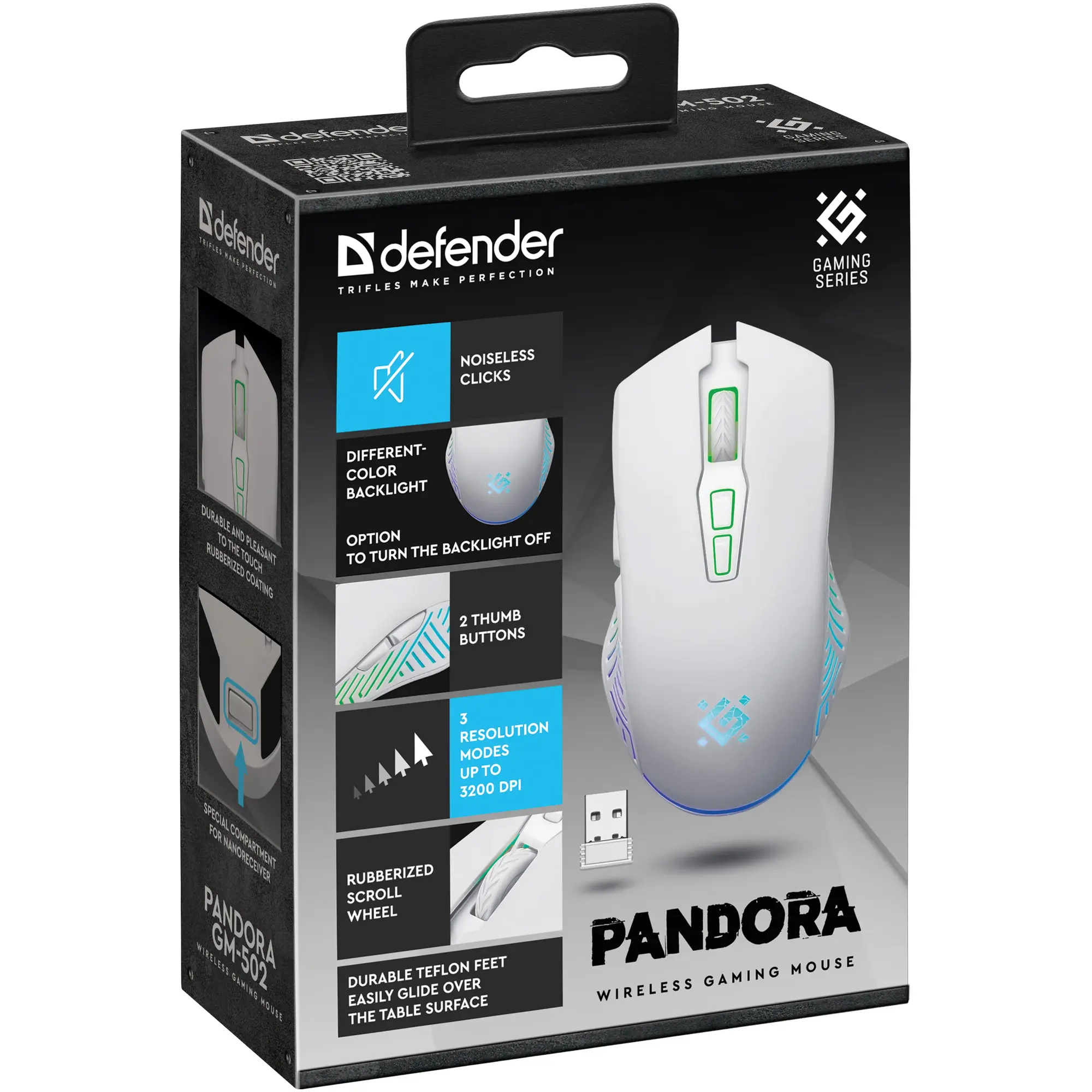 Купити Мишка Defender Pandora GM-502 LED Wireless White (52502) - фото 7