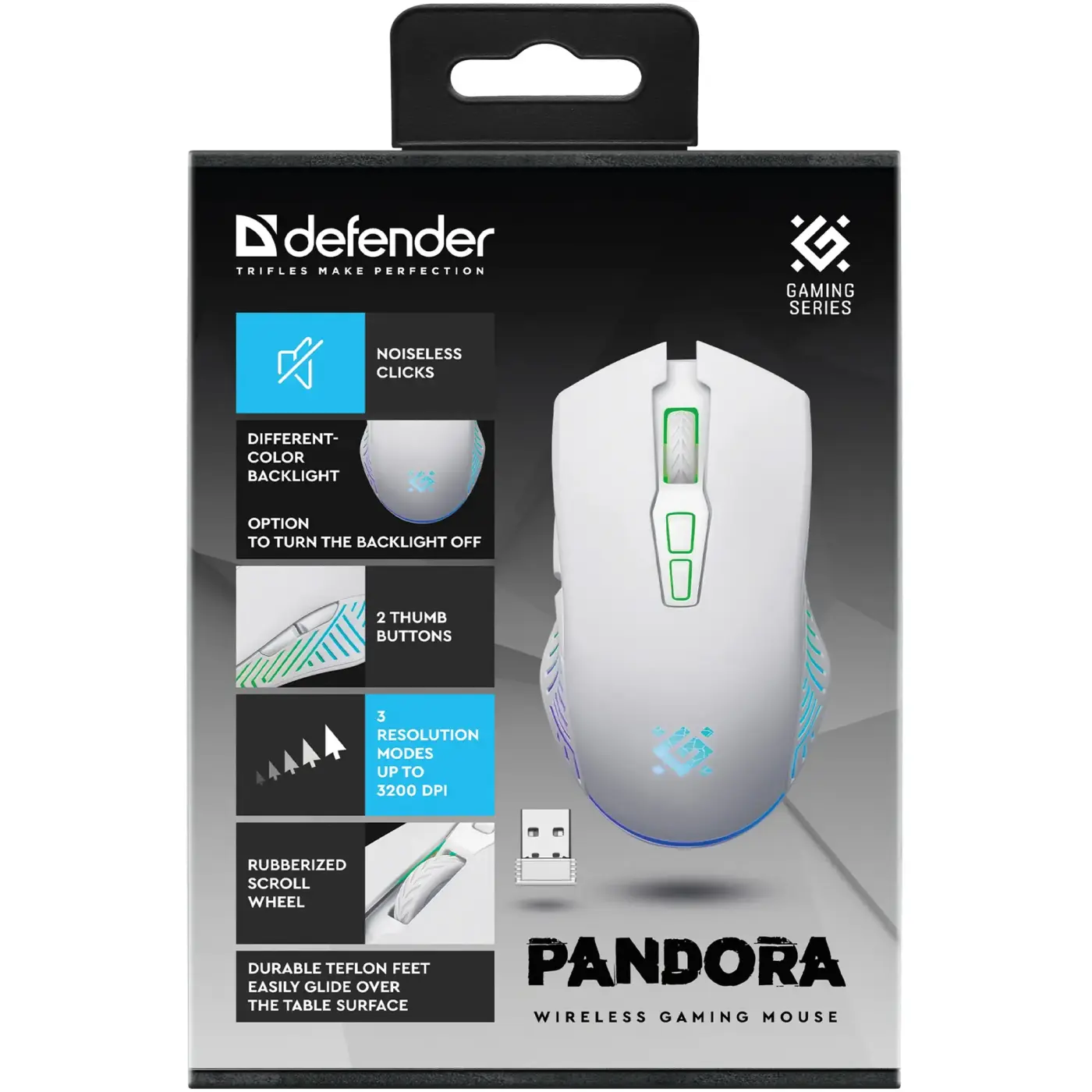 Купити Мишка Defender Pandora GM-502 LED Wireless White (52502) - фото 8