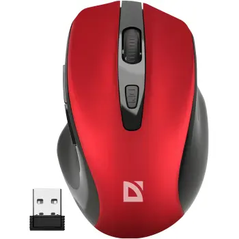 Купити Мишка Defender Prime MB-053 Silent Wireless Red (52052) - фото 1