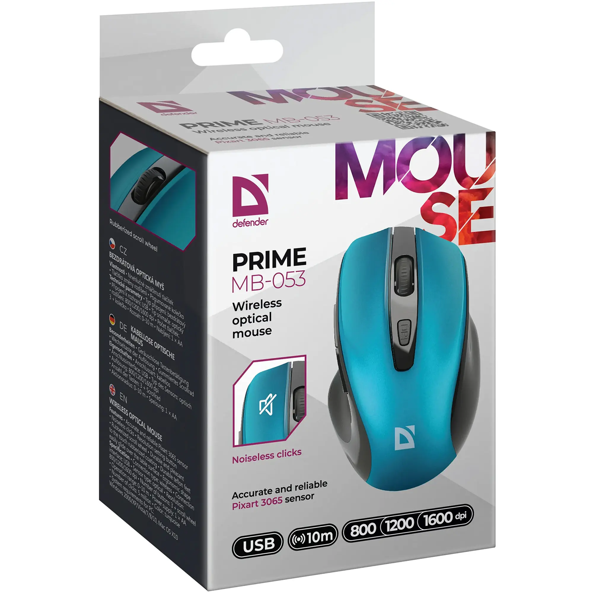 Купити Мишка Defender Prime MB-053 Silent Wireless Turquoise (52054) - фото 6