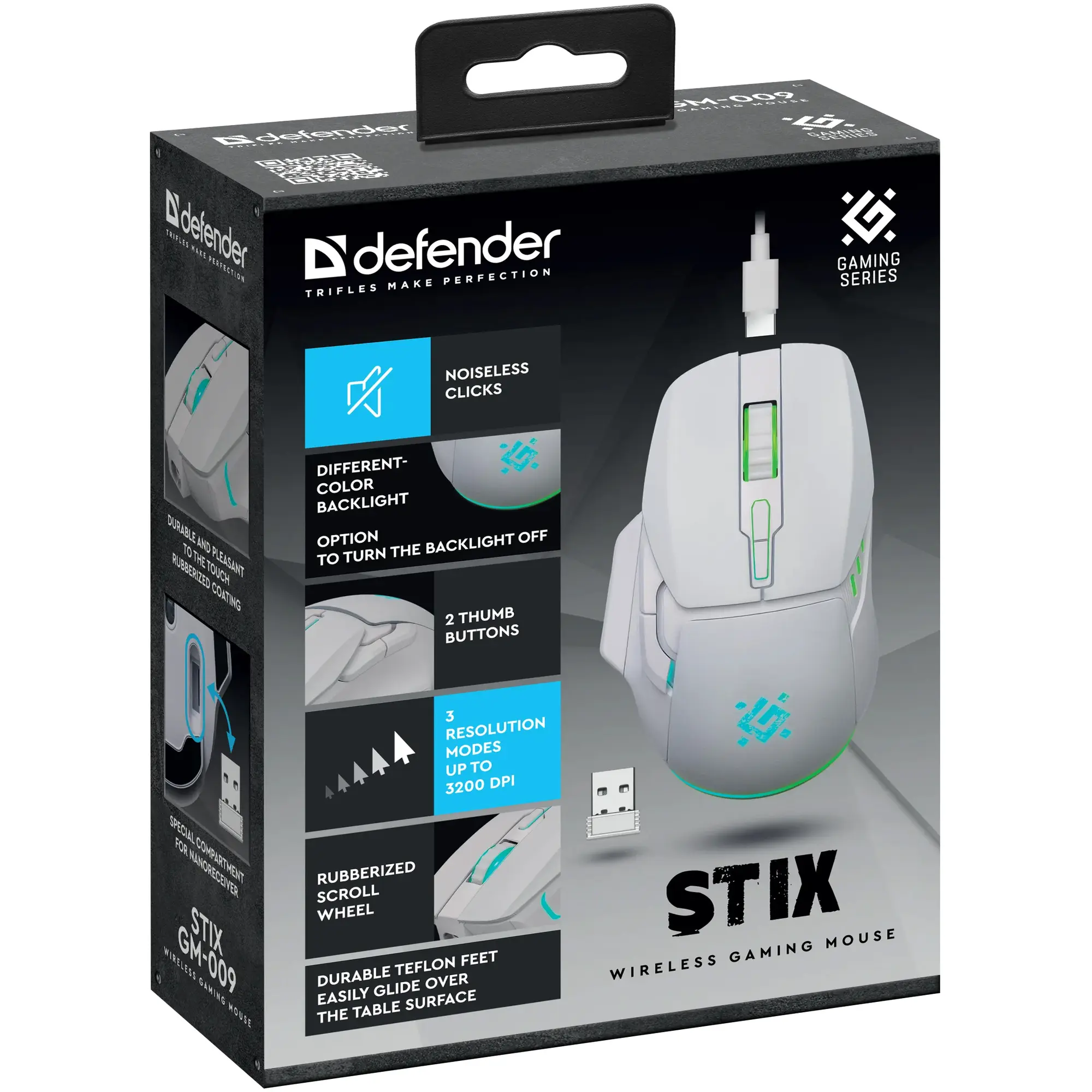 Купити Мишка Defender Stix GM-009 LED Wireless White (52009) - фото 7