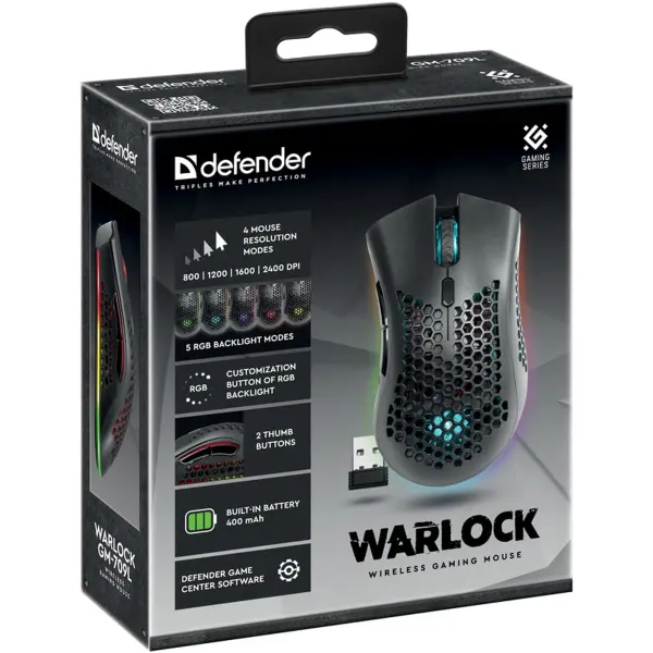 Купити Мишка Defender Warlock GM-709L RGB Wireless Black (52709) - фото 8