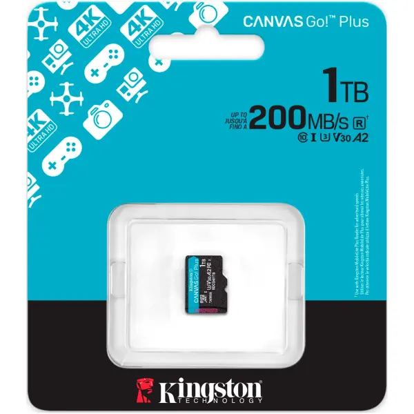 Купити Карта пам'яті  Kingston 1TB microSDXC сlass 10 UHS-I U3 V30 A2 Canvas Go Plus G4 (SDCG4/1TBSP) - фото 3