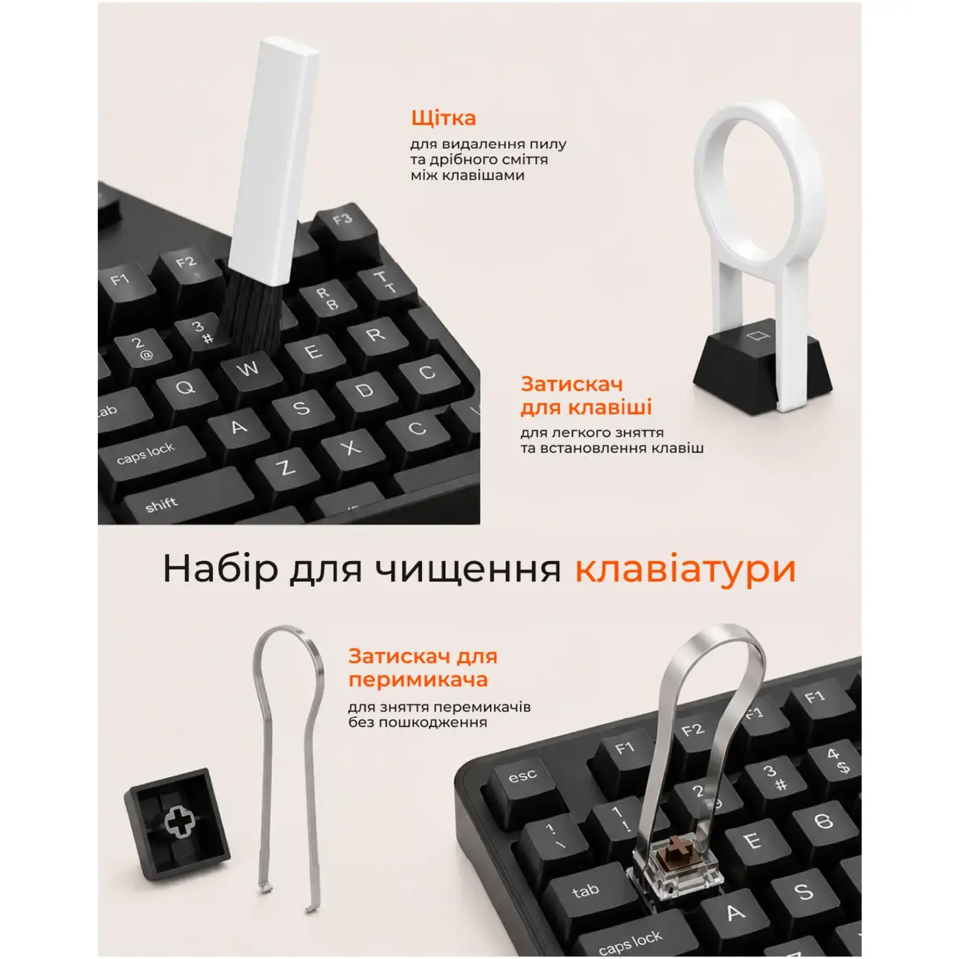 Купити Набір для очищення оргтехники 2E 20 в 1 White-orange (2E-SK20IN1) - фото 8