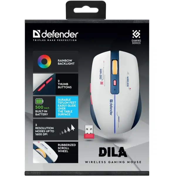 Купить Мышь Defender Dila MM-282 Wireless White/Blue (52282) - фото 8