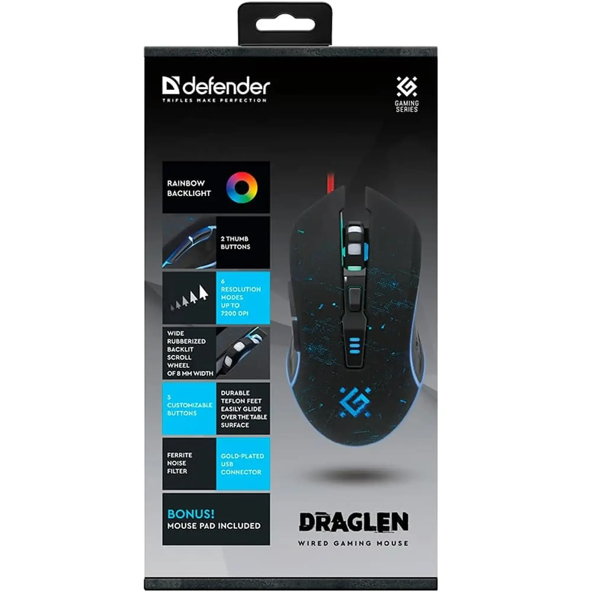 Купити Мишка Defender Draglen GM-907 RGB USB Black (52907) - фото 5