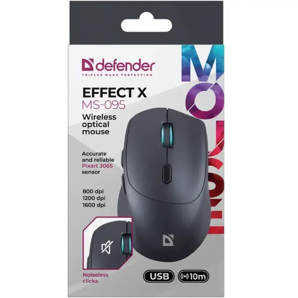 Купить Мышь Defender Effect X MS-095 Wireless Black (52095) - фото 7