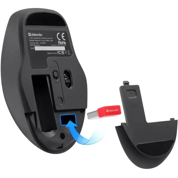 Купити Мишка Defender Feam MM-296 Wireless White (52297) - фото 3