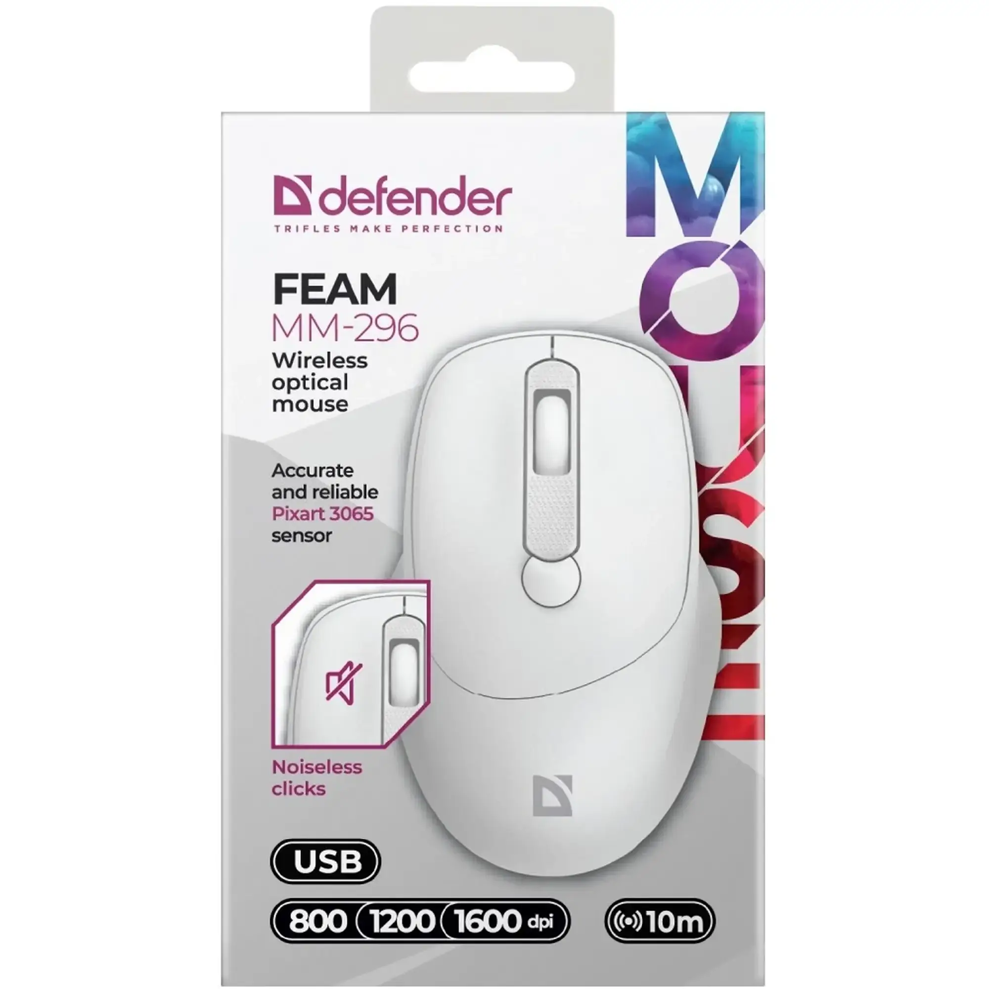 Купити Мишка Defender Feam MM-296 Wireless White (52297) - фото 4