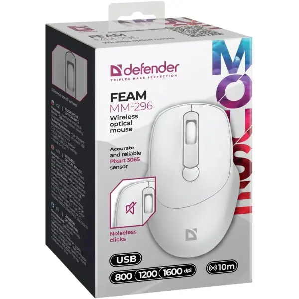 Купити Мишка Defender Feam MM-296 Wireless White (52297) - фото 5