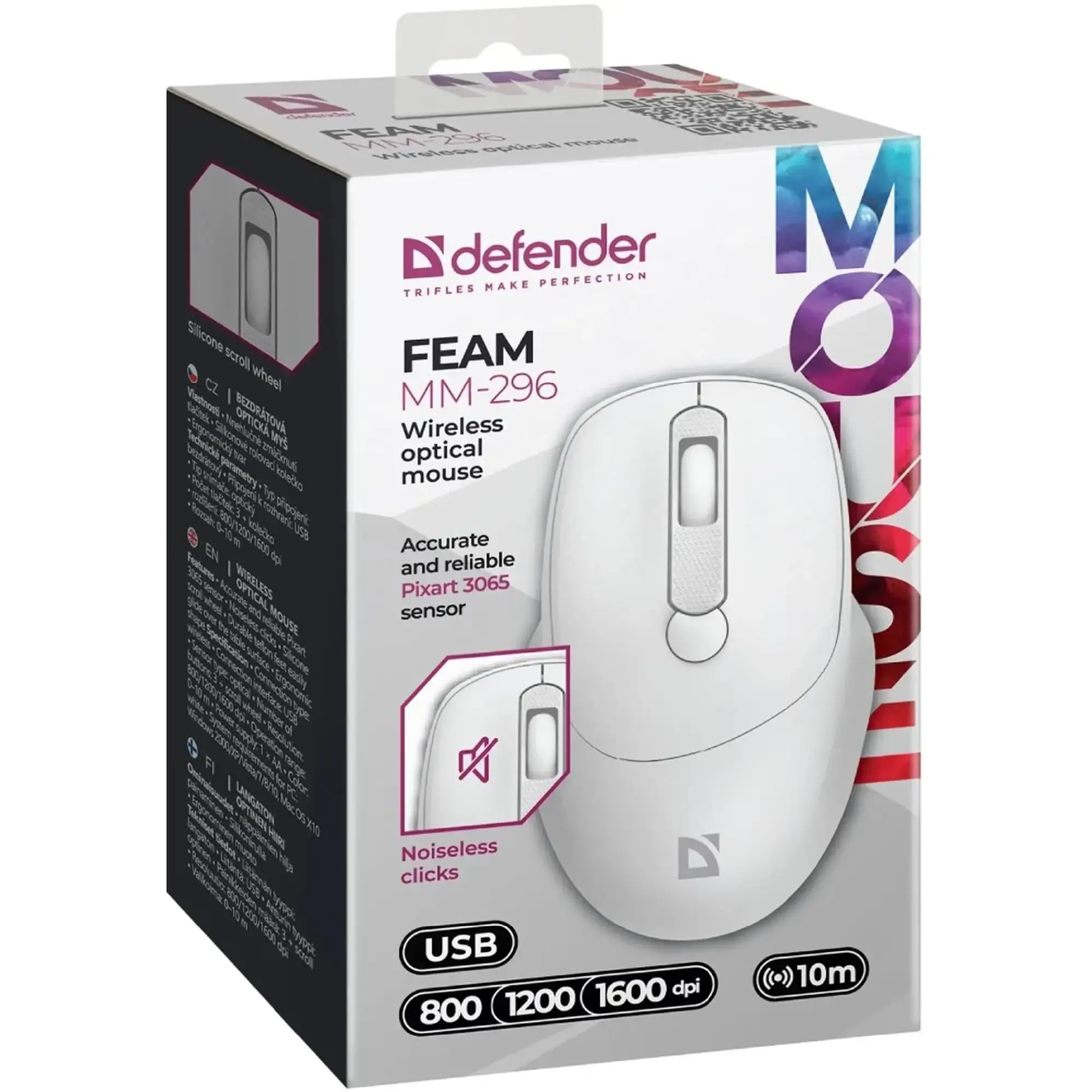 Купити Мишка Defender Feam MM-296 Wireless White (52297) - фото 5