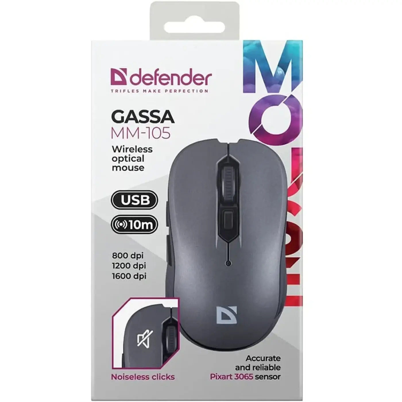Купити Мишка Defender Gassa MM-105 Wireless Silent Grey (52104) - фото 5