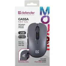 Купити Мишка Defender Gassa MM-105 Wireless Silent Grey (52104) - фото 5