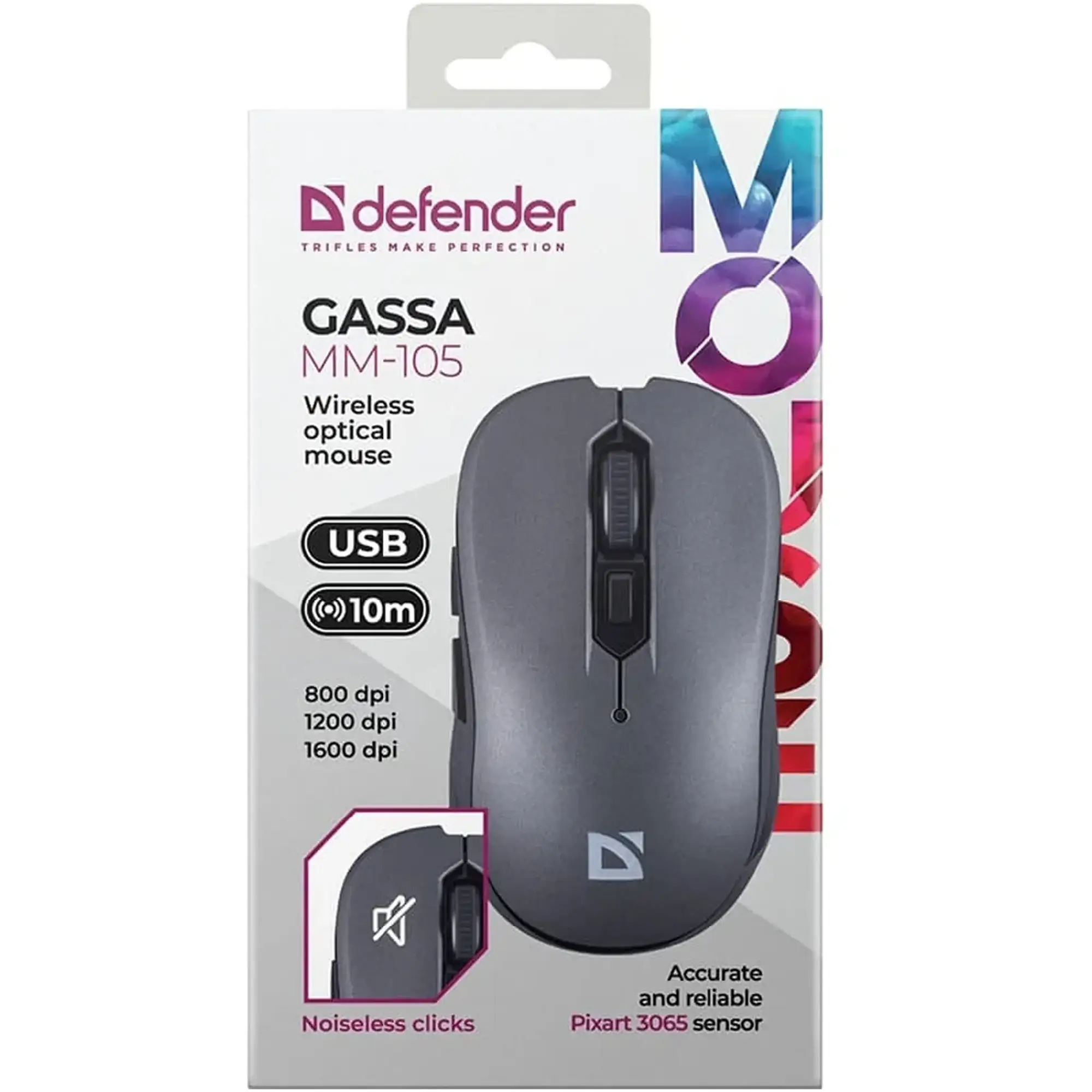 Купити Мишка Defender Gassa MM-105 Wireless Silent Grey (52104) - фото 5