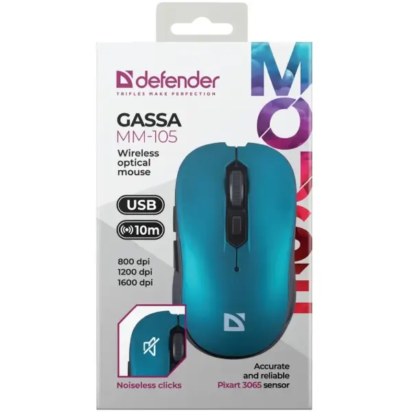 Купити Мишка Defender Gassa MM-105 Wireless Turquoise (52102) - фото 5