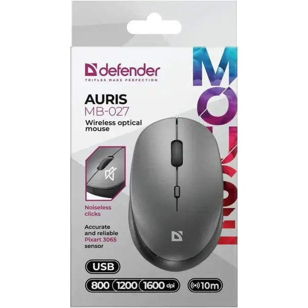 Купити Мишка Defender Auris MB-027 Silent Wireless Grey (52029) - фото 6