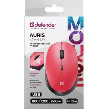 Купити Мишка Defender Auris MB-027 Silent Wireless Red (52026) - фото 5