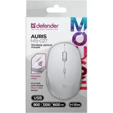 Купити Мишка Defender Auris MB-027 Silent Wireless White (52028) - фото 5