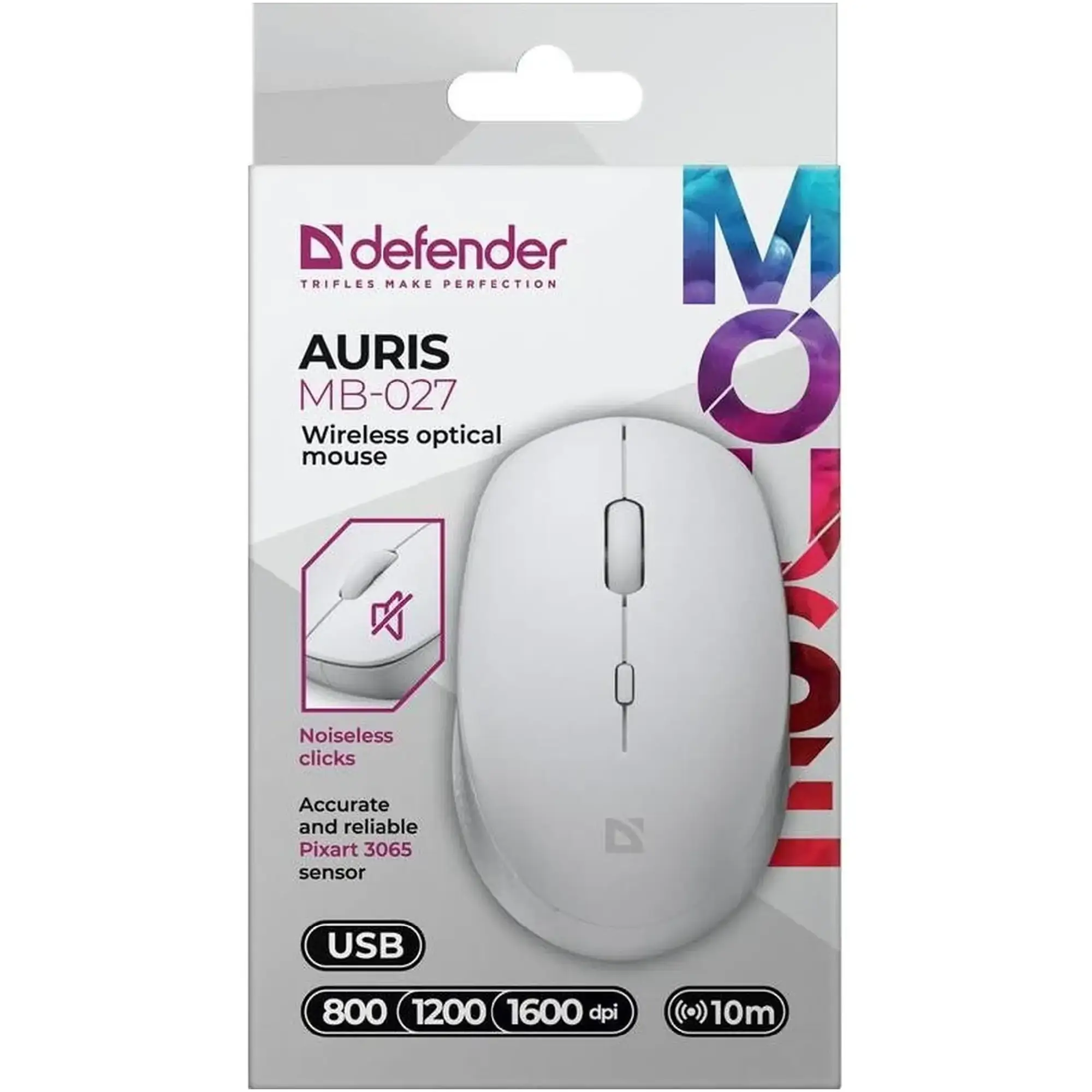 Купити Мишка Defender Auris MB-027 Silent Wireless White (52028) - фото 5