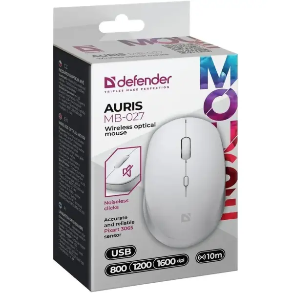Купити Мишка Defender Auris MB-027 Silent Wireless White (52028) - фото 6