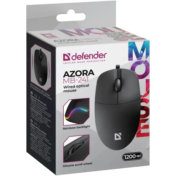 Купити Мишка Defender Azora MB-241 LED USB Black (52241) - фото 4