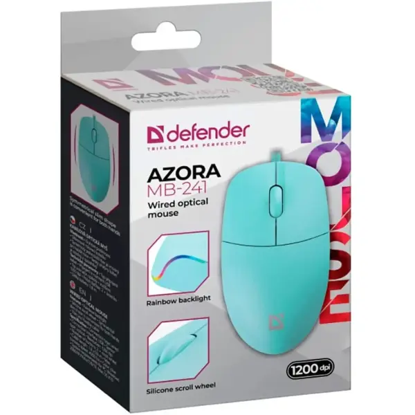 Купити Мишка Defender Azora MB-241 LED USB Blue (52243) - фото 5
