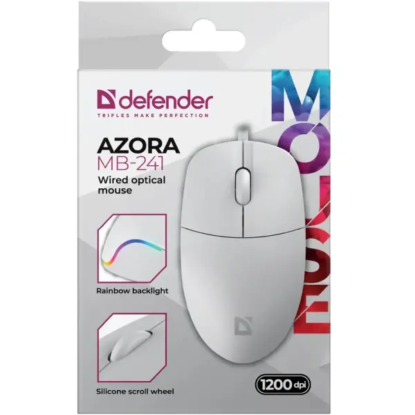 Купити Мишка Defender Azora MB-241 LED USB White (52242) - фото 4