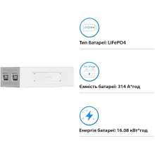 Купити Акумуляторна батарея Dyness STACK314 S51314 51.2V 314Ah 16.076kWh без BMS (S51314) - фото 3