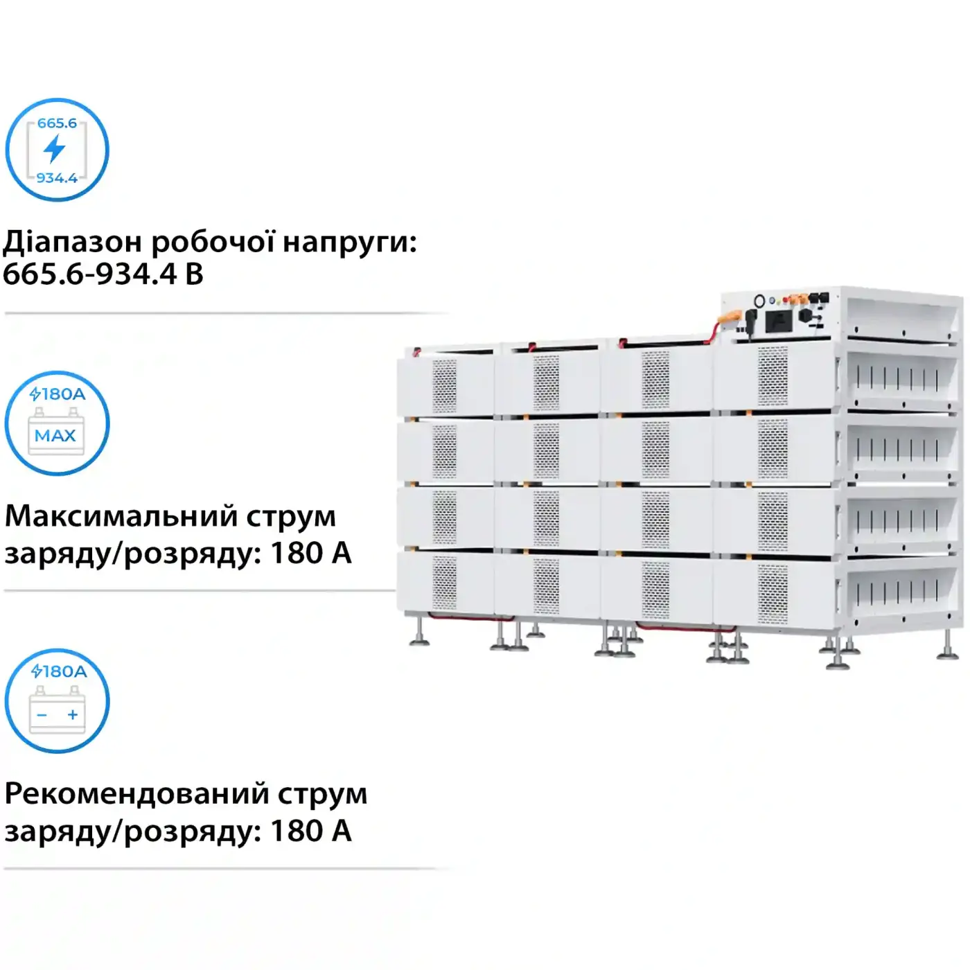 Купить Блок батарей DEYE BOS-B Pro-A3 16шт LiFePO4 HV 819V 314Ah 257kWh BMS BOS-B-PDU-2-A (BOS-B-PRO-256kWh) - фото 4