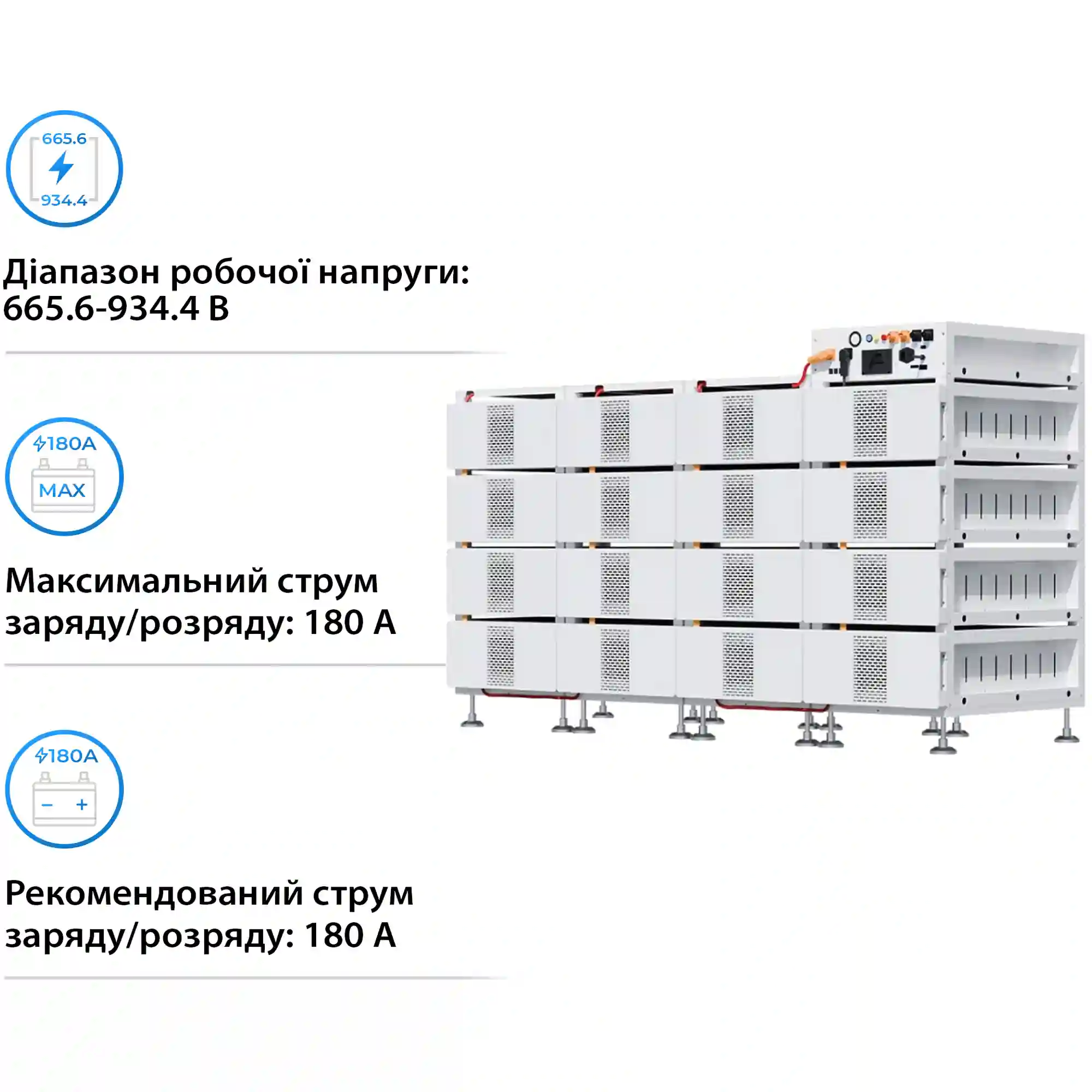 Купить Блок батарей DEYE BOS-B Pro-A3 16шт LiFePO4 HV 819V 314Ah 257kWh BMS BOS-B-PDU-2-A (BOS-B-PRO-256kWh) - фото 4