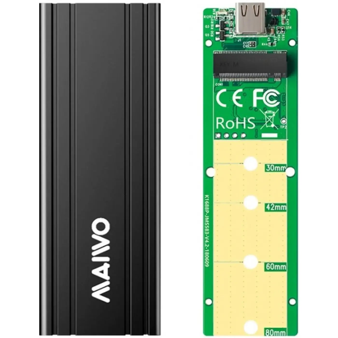 Купити Зовнішня кишеня Maiwo M.2 SSD NVMe (PCIe) USB3.1 GEN2 Type-C (K1686P) - фото 3
