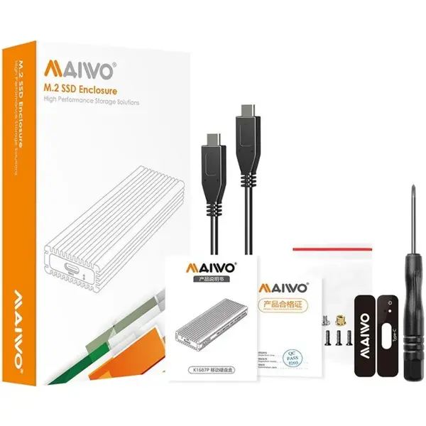 Купити Зовнішня кишеня Maiwo M.2 SSD NVMe/SATA combo USB3.1 GEN2 Type-C (K1687P2) - фото 8