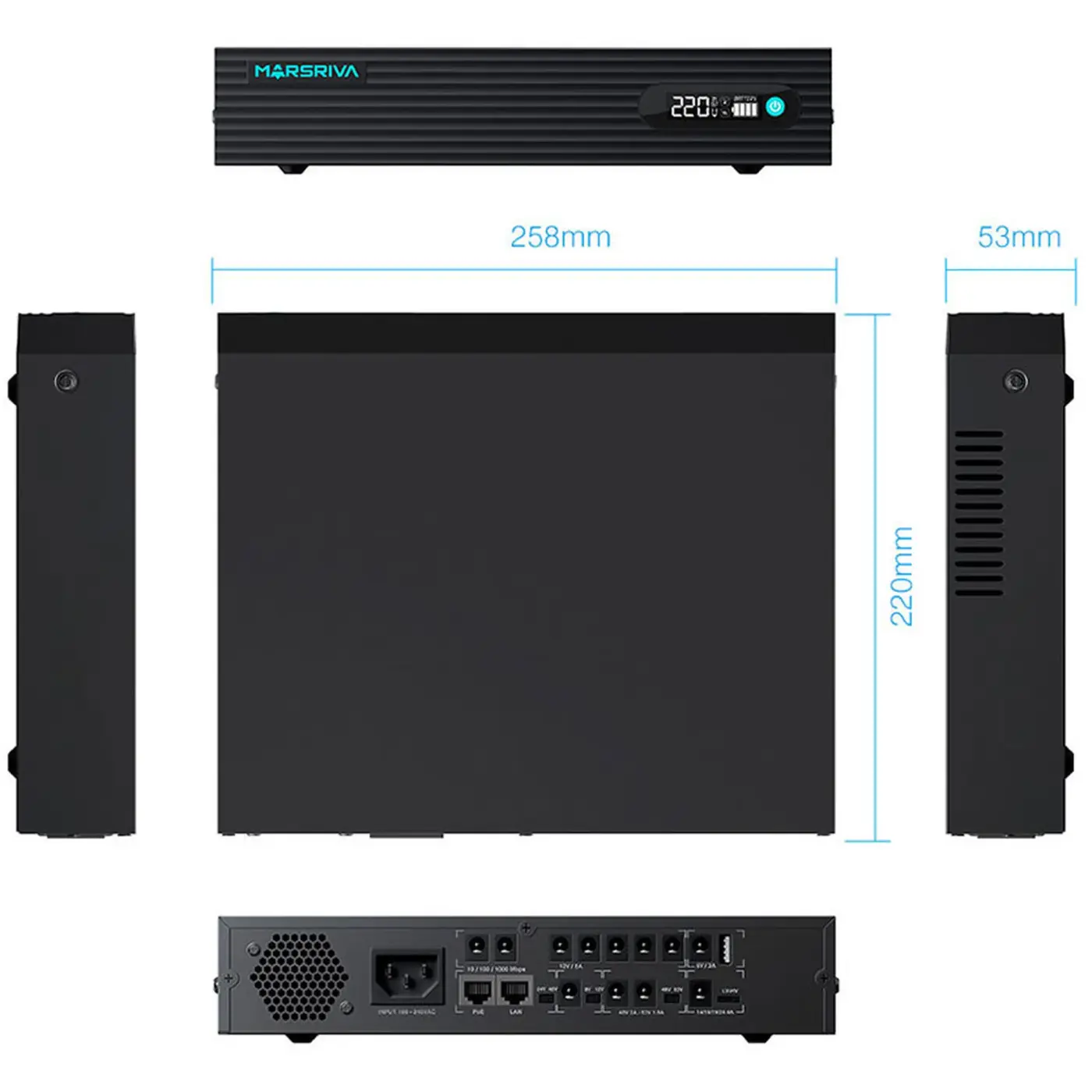 Купити ДБЖ (UPS) для роутера Marsriva KP9 Pro 100W 14V/16V/19V/24V/48V/53V - фото 3