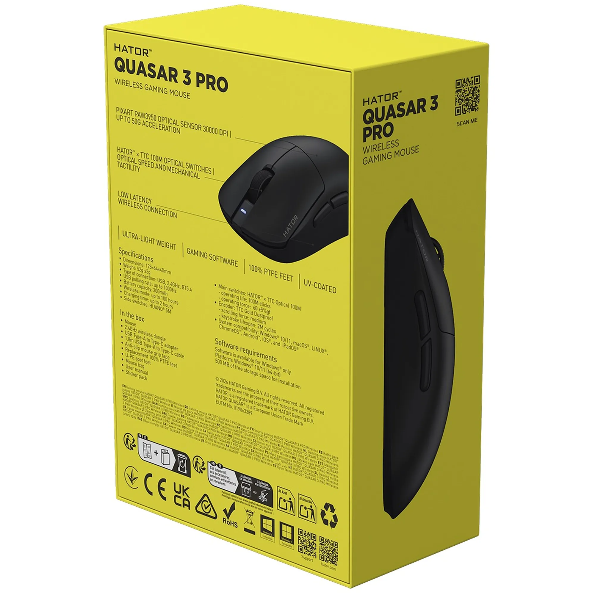 Купить Мышь HATOR Quasar 3 Pro Wireless Black (HTM740) - фото 7