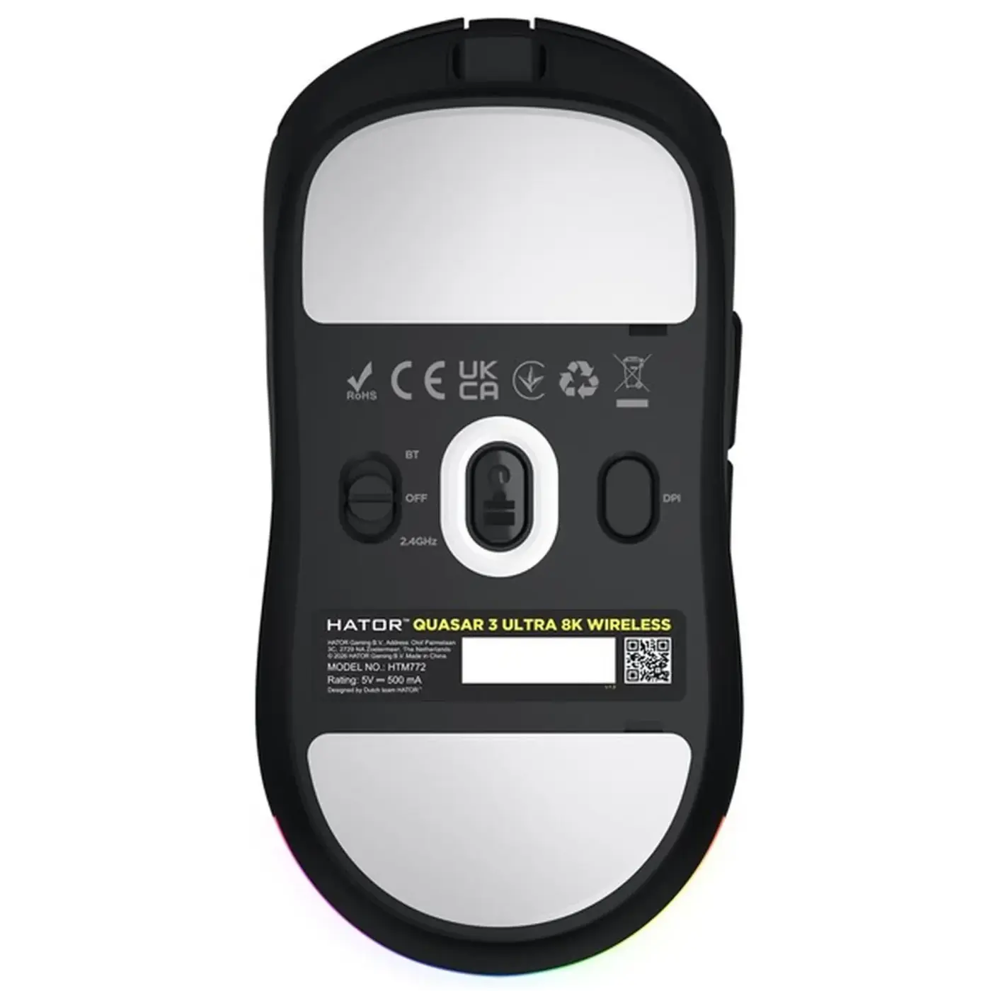 Купить Мышь HATOR Quasar 3 Ultra 8K Wireless Black (HTM772) - фото 7