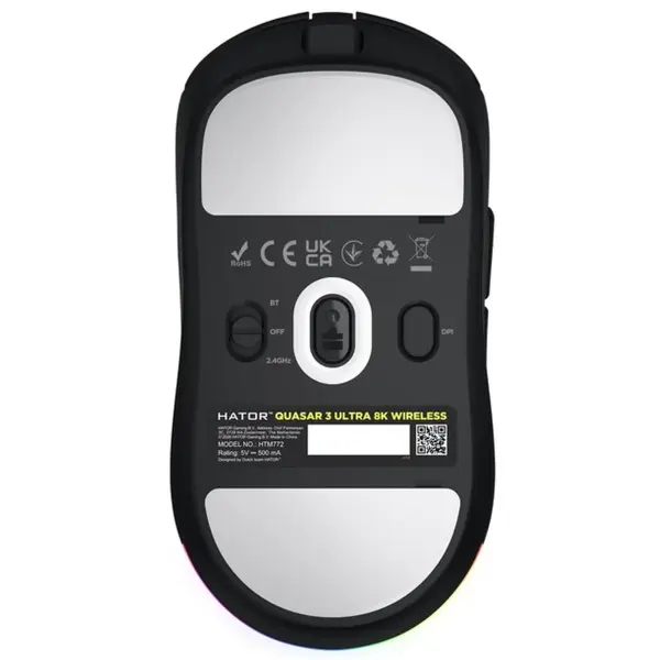 Купить Мышь HATOR Quasar 3 Ultra 8K Wireless Black (HTM772) - фото 7