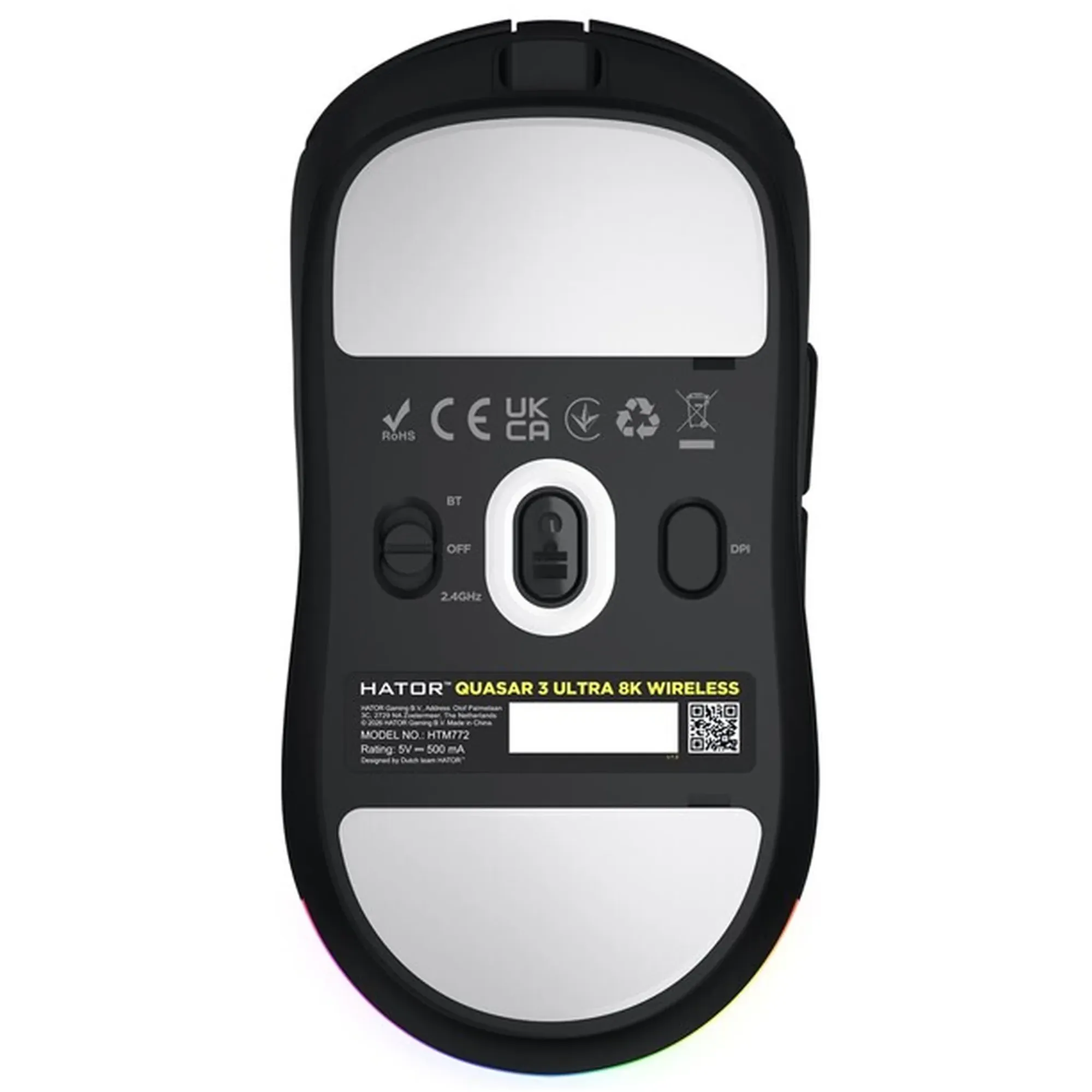 Купить Мышь HATOR Quasar 3 Ultra 8K Wireless Black (HTM772) - фото 7
