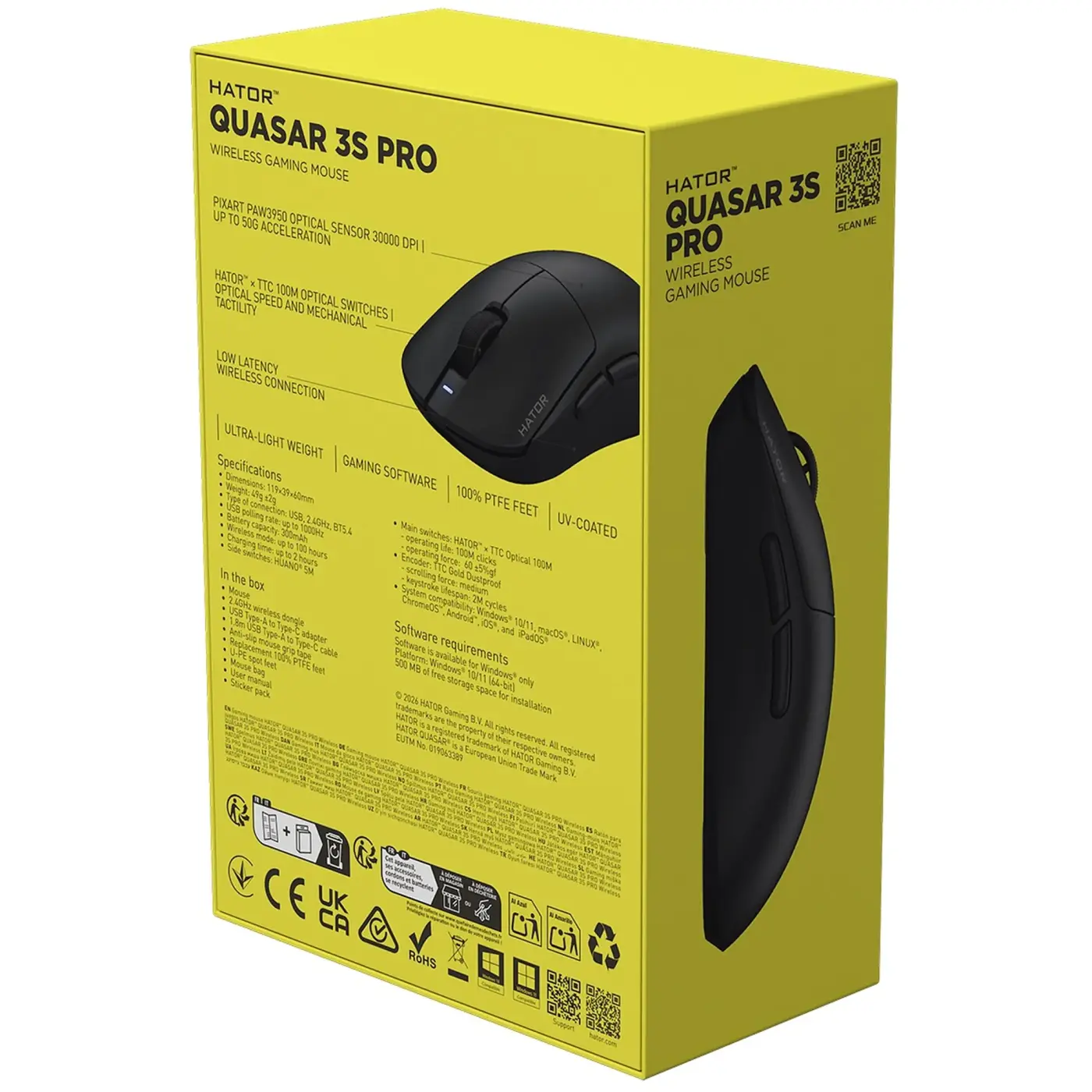 Купить Мышь HATOR Quasar 3S Pro Wireless Black (HTM745) - фото 7