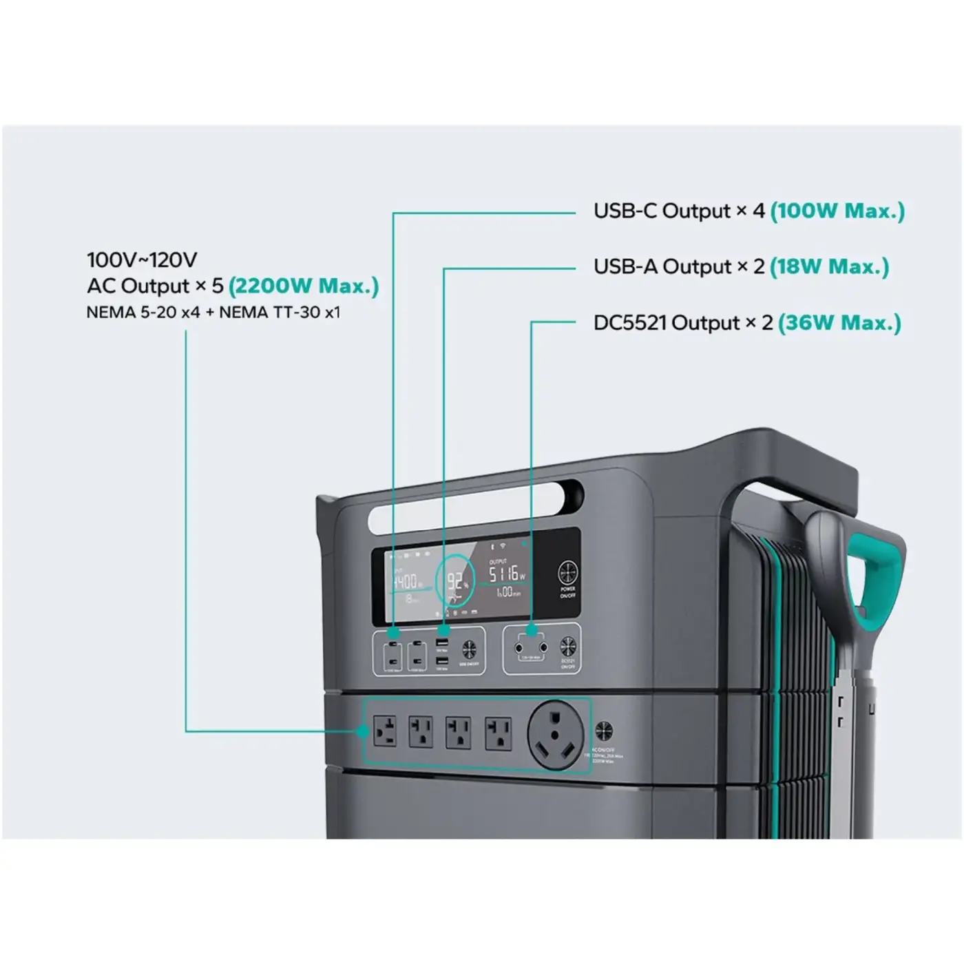 Купить Зарядная станция Marsriva HES20 2200W 2074Wh - фото 5