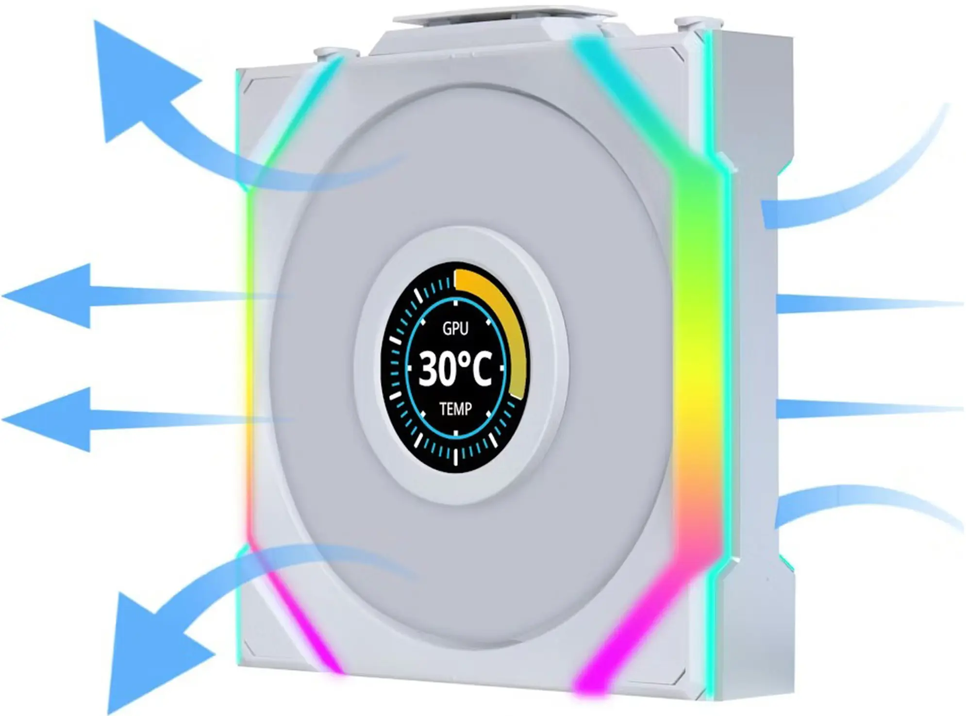 Купити Вентилятор Lian Li Uni Fan SL Wireless LCD 120 Reverse Blade White 3-Pack. (G99.12RSLLCD1W3W.00) - фото 11