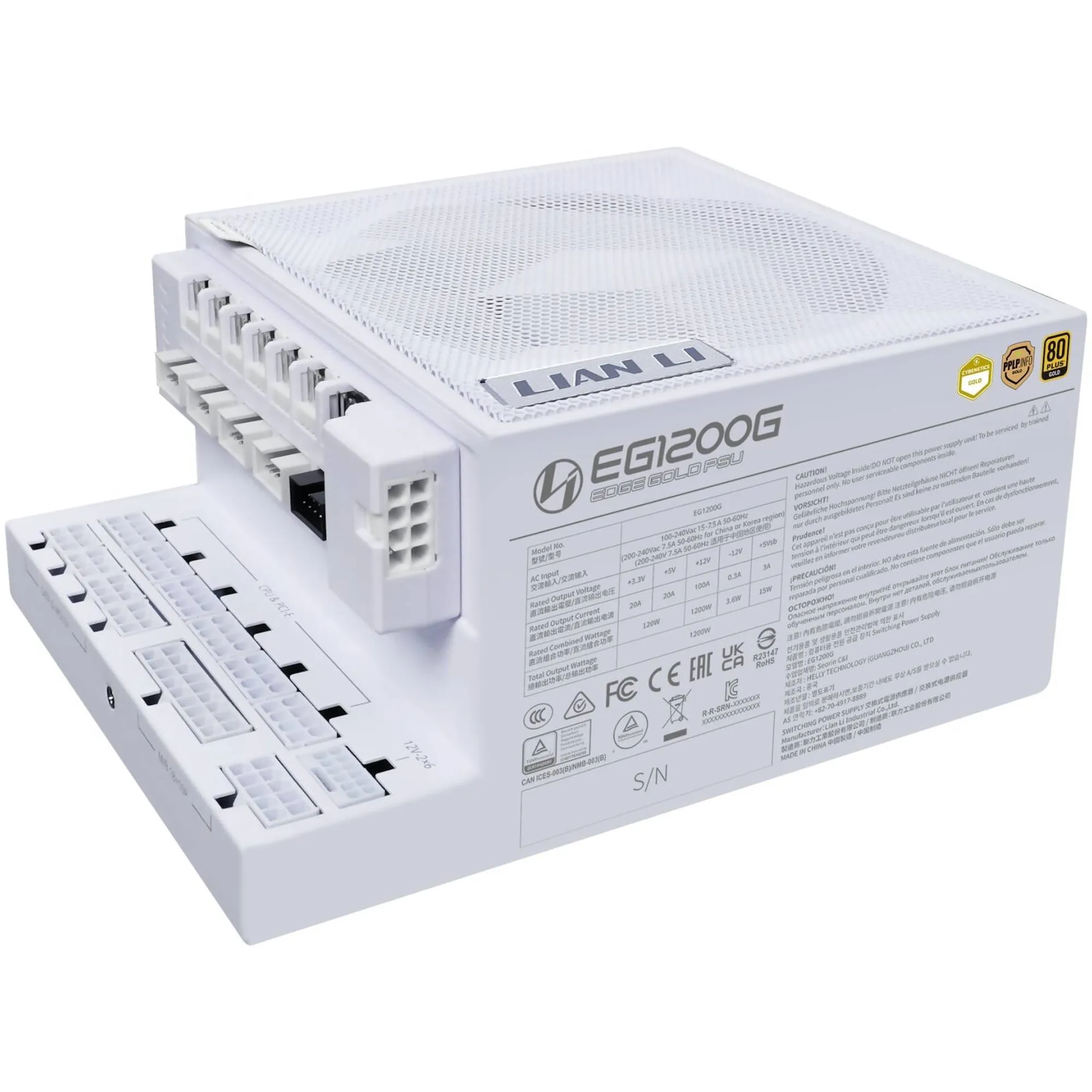 Купити Блок живлення Lian Li Edge Gold 1200W White with Hub (G9P.EG1200G.WH00.EU) - фото 9