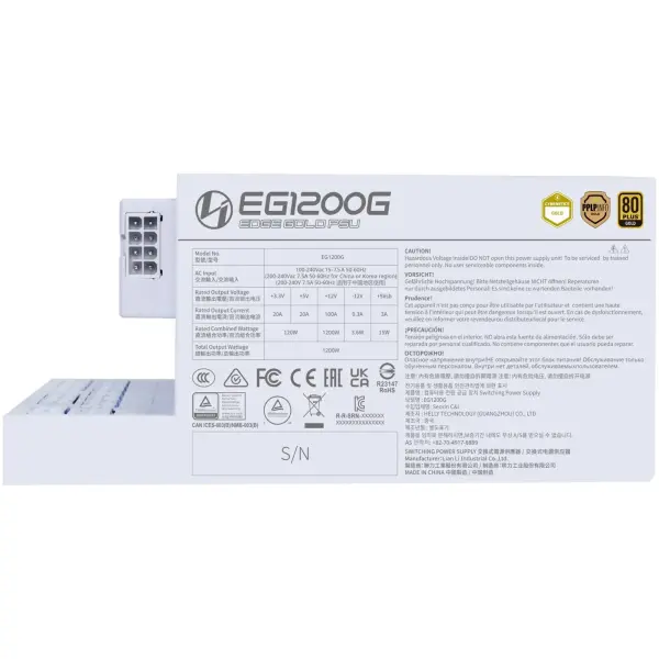 Купити Блок живлення Lian Li Edge Gold 1200W White with Hub (G9P.EG1200G.WH00.EU) - фото 10