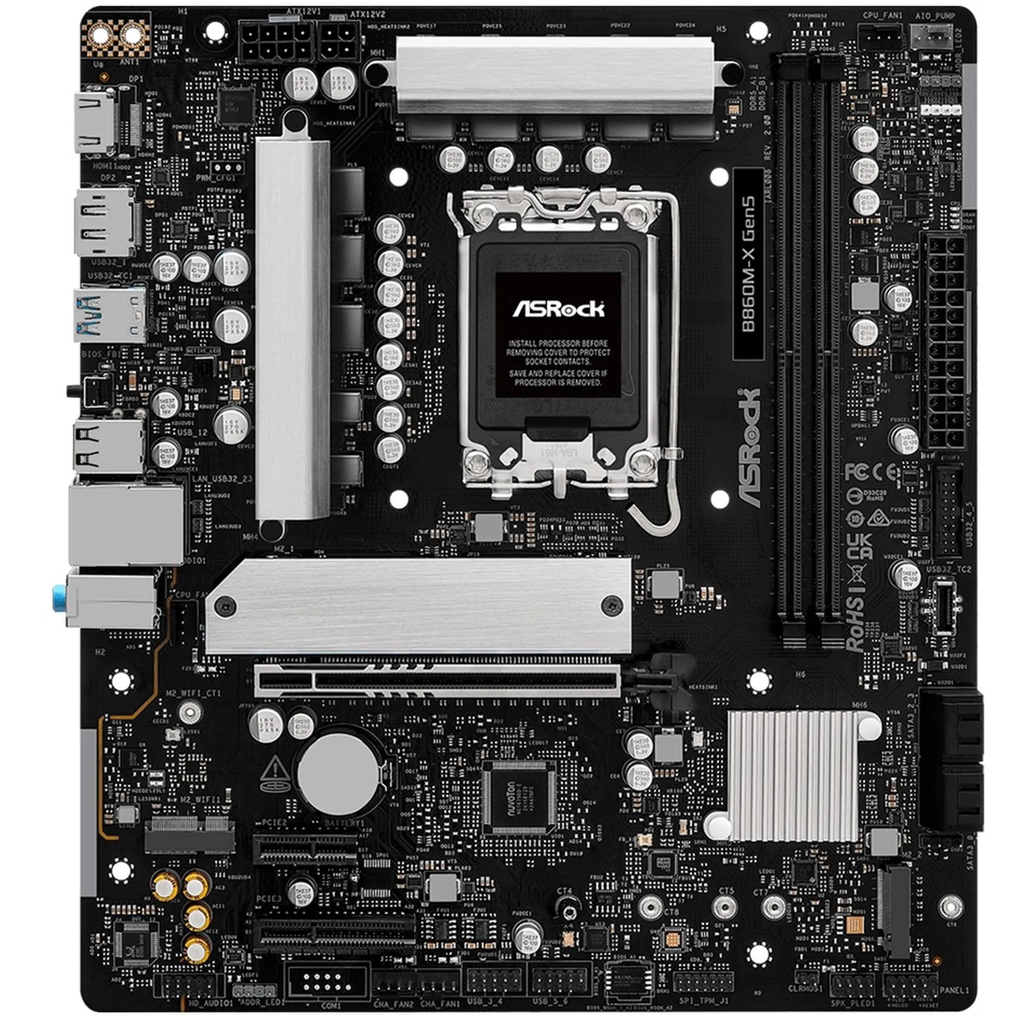 Купити Материнська плата ASRock B860M-X Gen5 (s1851, Intel B860, DDR5, mATX) - фото 2