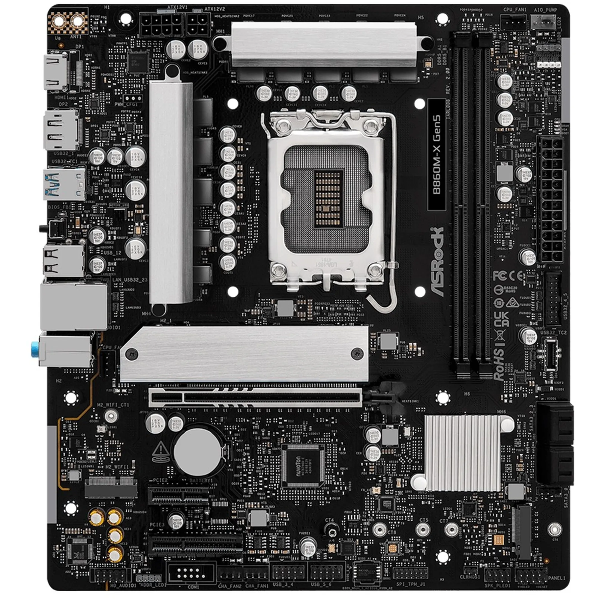 Купити Материнська плата ASRock B860M-X Gen5 (s1851, Intel B860, DDR5, mATX) - фото 3
