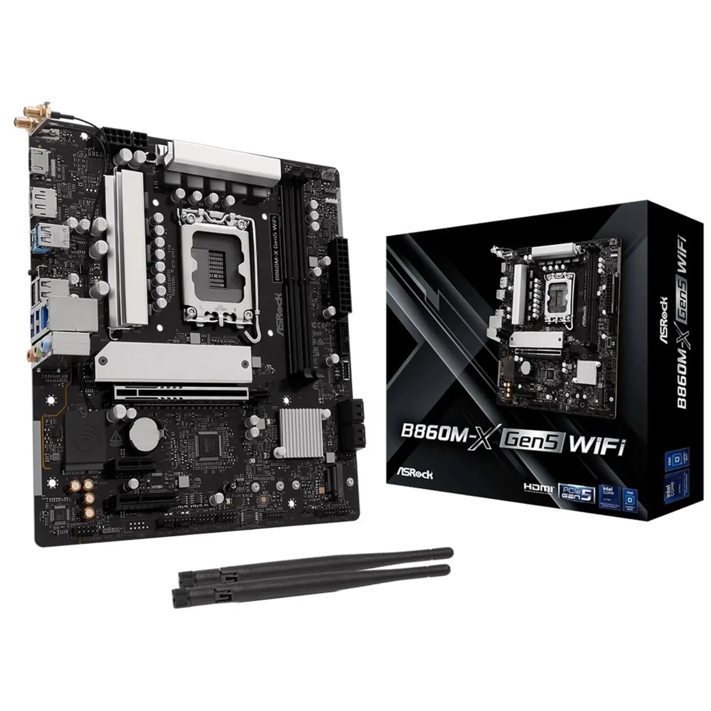 Купити Материнська плата ASRock B860M-X Gen5 WiFi (s1851, Intel B860, DDR5, mATX) - фото 1