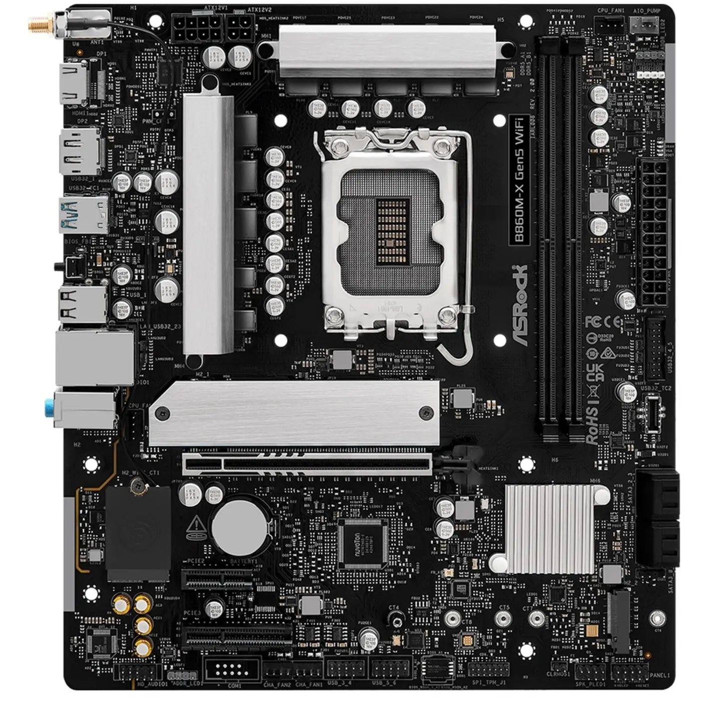 Купити Материнська плата ASRock B860M-X Gen5 WiFi (s1851, Intel B860, DDR5, mATX) - фото 3